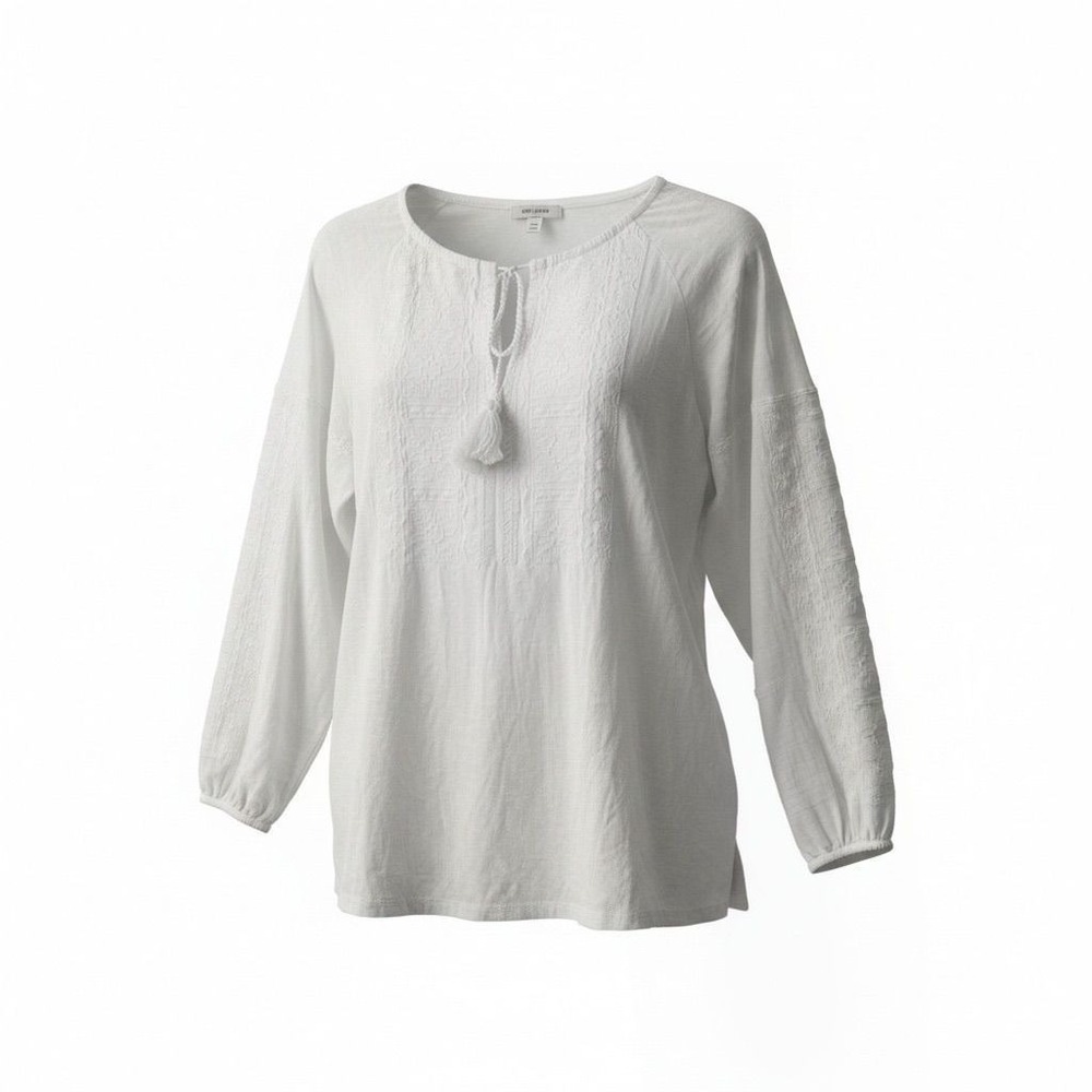 37 NWT Lucky Brand white boot embroidery tee 3X